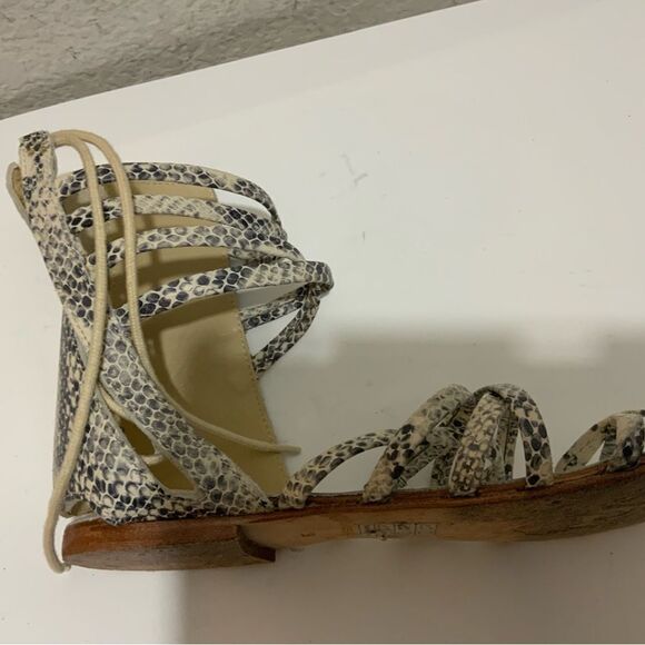 Free People Snakeprint gladiator sandals size 39 lace up strappy - Picture 5 of 10